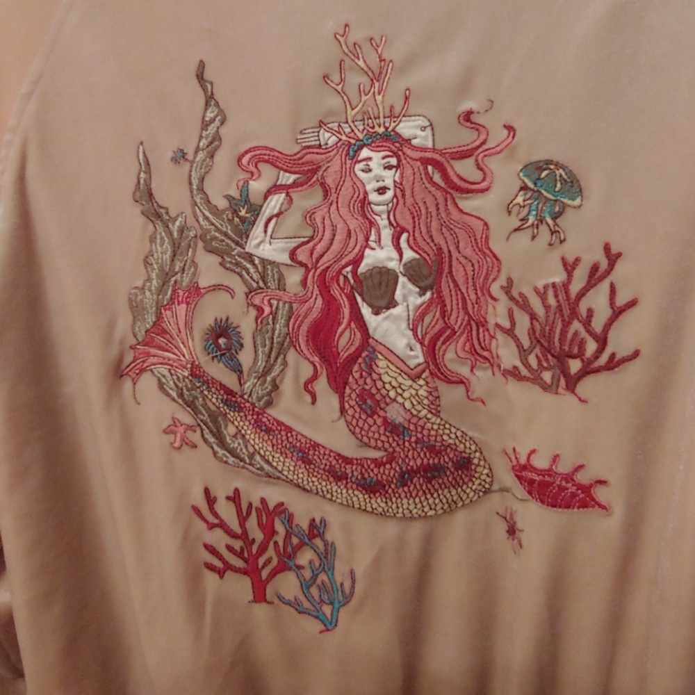 Zip up mermaid velour jacket